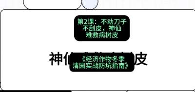 第2节：【物理手段】不动刀子不刮皮，神仙难救病树皮，课程：《经济作物冬季清园&middot;实战防坑指南》#识农AI