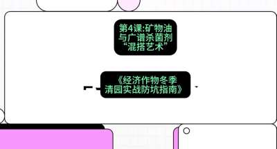 第4节：【替代方案】矿物油与广谱杀菌剂的&ldquo;混搭艺术&rdquo;，课程：《经济作物冬季清园&middot;实战防坑指南》#识农AI