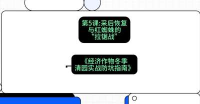 第5节：【柑橘清园】采后恢复与红蜘蛛的&ldquo;拉锯战&rdquo;，课程：《经济作物冬季清园&middot;实战防坑指南》#识农AI