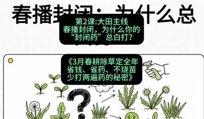 第2节：大田主线，春播封闭，为什么你的&ldquo;封闭药&rdquo;总白打？，课程：《3月春耕除草定全年：省钱、省药、不烧苗、少打两遍药的秘密》